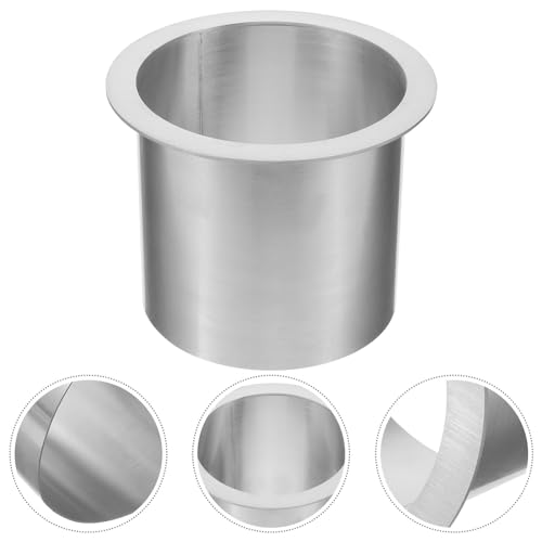 Image of STOBAZA 4.92 Inch Stainless Steel Drop-in Trash Chute Grommet Round Built-in Countertop Garbage Trough Kitchen Waste Disposal Insert Space-Saving
