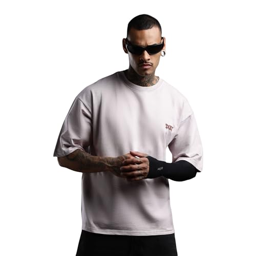 Image of DUIT Men's Printed Round Neck Cotton Blend T-Shirt White Color