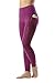 Yogalicious High Waist Mesh Leggings with Phone Pocket - Tummy Control Yoga Pants - Heather Festival Fuchsia - Medium