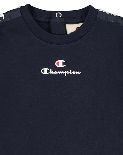 Champion Baby - Jungen Legacy Retro Sport Td (306867) Ultralight Powerblend Fleece Crewneck Anzug, Blau (BS501), 6 Monate EU
