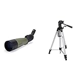 Celestron 52252 100 mm Ultima Spotting Scope 45 Degrees & Amazon Basics 60-Inch Lightweight Tripod with Bag - Image 1