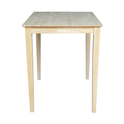 International Concepts Solid Wood Top Table With Shaker Legs, Counter Height #TOP2