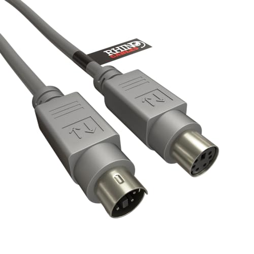 rhinocables PS2 PS/2 Keyboard or Mouse Extension Cable, Male to Female Extender Cord suitable for Most Hard-Wired keyboards/Mice with PC Computer Laptop (2m)