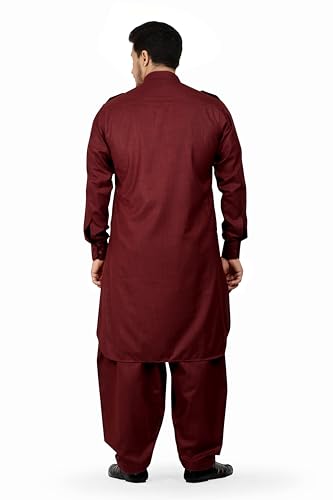 Image of K-ROYALS Full Pathani Suit for Mens /Cotton Blend Pathani kurta payjama set for mens
