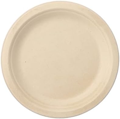 50 Teller, Zuckerrohr "pure" ungeteilt Ø 18 cm · 2 cm natur