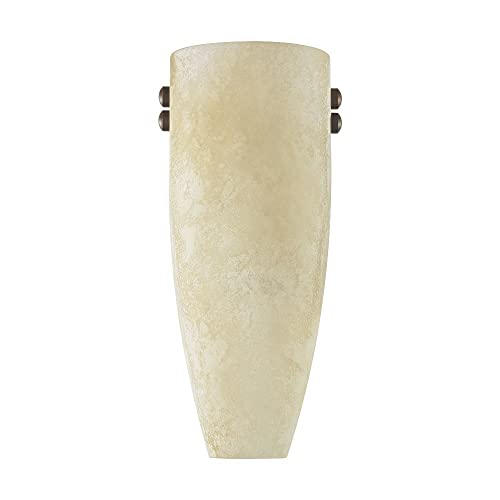 Image of Livex Lighting 4480-99 Coronoado 1 Light Bronze & Brushed Nickel ADA Wall Sconce Light with Vintage Scago Glass 11.75 inchHx5.75 inchW