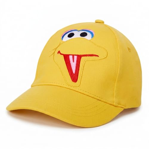 Sesame Street Toddler Cotton Baseball Cap - Elmo, Cookie Monster, Big Bird, Oscar The Grouch Size 2-4T Big Bird