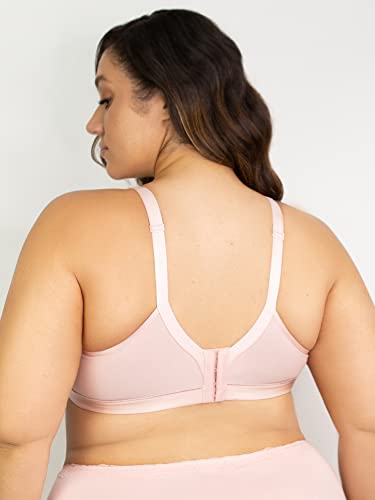 Curvy Couture Women's Plus Size Cotton Luxe Unlined Wire-Free Bra, Blushing Rose, 34H #TOP5