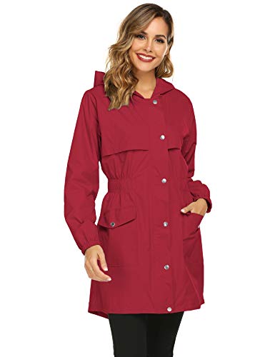 Avoogue Rain Coats for Women Lightweight Hooded Waterproof Active Outdoor Rain Jacket
