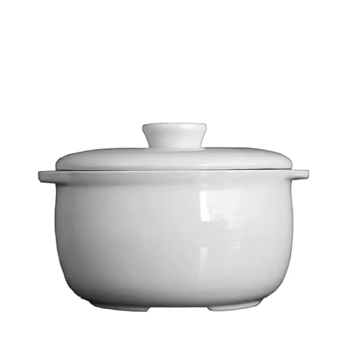 Vilom 陶器 蒸し碗 煮込み鍋 家庭用 隔水?? 湯? 大容量 小鉢 燕の巣 スープ 養生 調理器具 蒸し料理 蒸し卵 煮物 燕?健康調理 美容スープ用 耐熱陶磁器 (タイプC 1.8L)