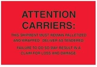 Lbls,Must Remain Palletized,4x6,Fluor.RD,500/RL