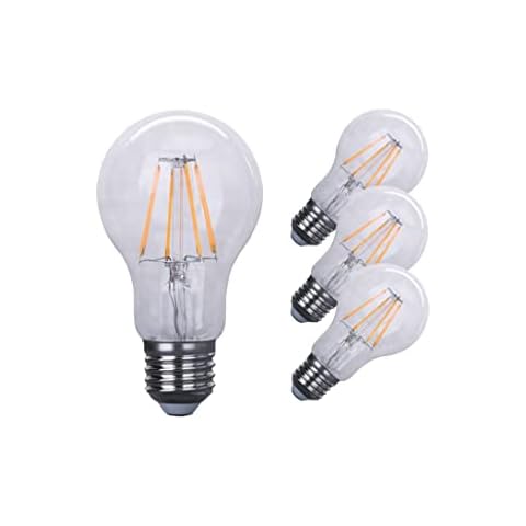 LumeGlow E27 Edison Screw LED Filament Light Bulb | 9W Energy-Saving Bulb (60W Equivalent) | A60 Classic Shape | Long Life (50,000 Hours) | (Cool White 6000k, 3-Pack) Cover