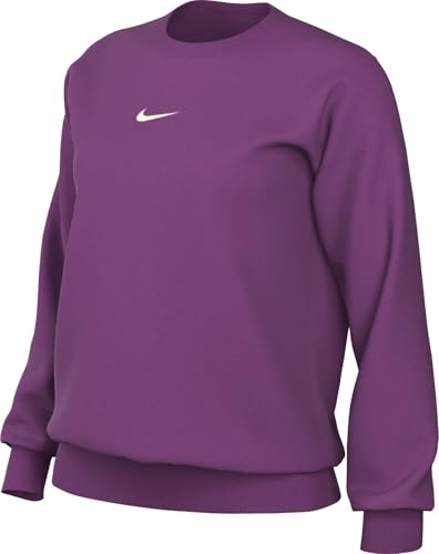 Nike Sportswear Phoenix Fleece Women's Oversized Crew-Neck Sweatshirt (DQ5733-518, Hot Fuchsia/Sail)