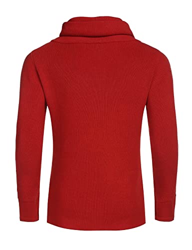 Coofandy Men Casual Turtleneck Pullover Fitted Sweater Designer Cable Knit Jumper #TOP2