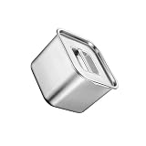 POXZSFX Pentole per alimenti commerciali, utensili da cucina per catering, in acciaio inossidabile, facili da pulire e con doppi manici, organizer da cucina, porta condimenti, Argento, 12x12 cm