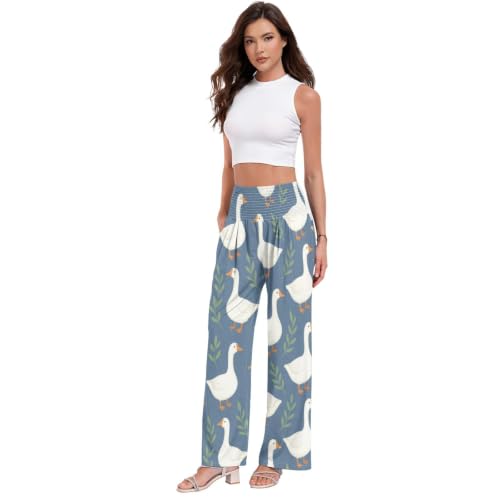 Pantalon palazzo vert pour femme FRODOTGV idéal pour le bureau et les sorties décontractées