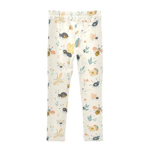 ZZKKO Girls Leggings Cute Garden Insects Toddler Girls Clothes Leggings for Girls Toddler Girls Leggings 3-4T2