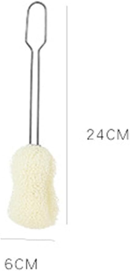 Hemoton Replaceable Sponge Cleaning Brush Sponge Bottle Brush for Baby Feeding Bottle Glass and Water Cup 9.44 in Long Handle for Hard-to-Reach Areas Kitchen Cleaning Tool