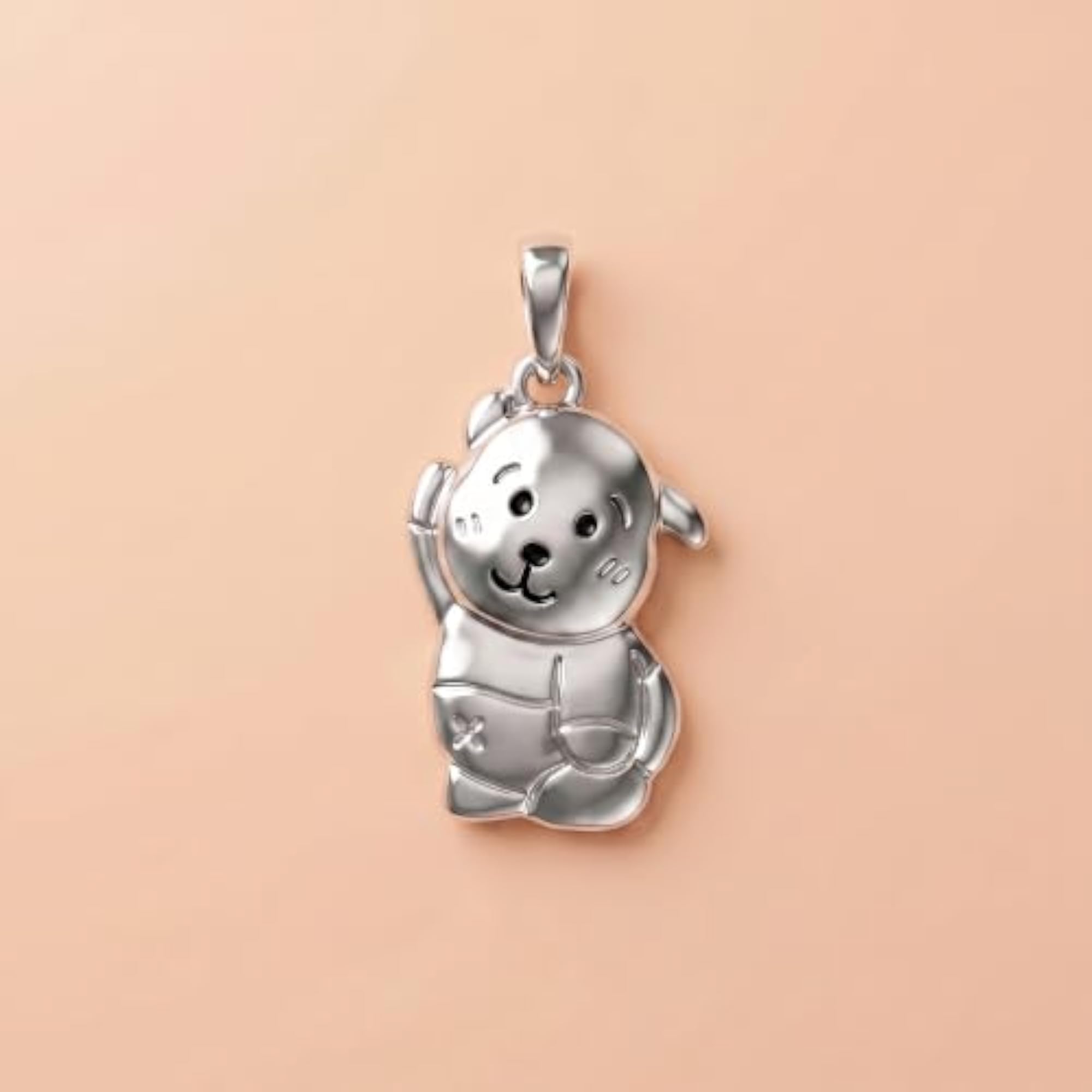Women's 925 Pure Silver Dog Pendant, Designer Charm
