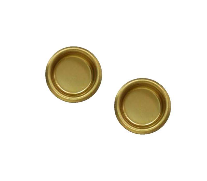 QCAA Solid Brass Finger Pull, 1-3/4", Polish Brass, 2 Pack