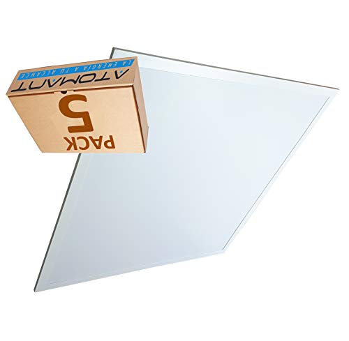 Pack 5X Slim LED Panel 60x60cm, 40W, 3200 Echt kalte Lumen (6500K). Geeignete modulare Decke. Treiber enthalten.