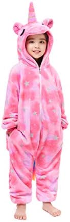 Yutown New Kids Unicorn Costume Animal Onesie Pajamas Halloween Dress Up Gift Star Close Eyes 110