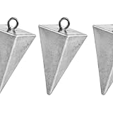 Dr.Fish 5 Pack Pyramid Sinkers Saltwater Lead Fishing Weight 1oz-32oz/2LB Triangle Surf Fishing Bank River Catfishing Pompano 1oz