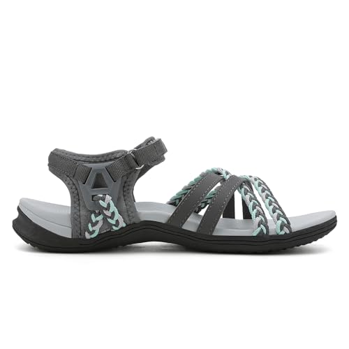 Image of UBFEN Womens Hiking Sandals Outdoor Comfortable Sport | Lightweight, Water Sandals, Adjustable Straps, Arch Support, Ideal for All-Day Wear, Beach, Vacation, Camping, Walking