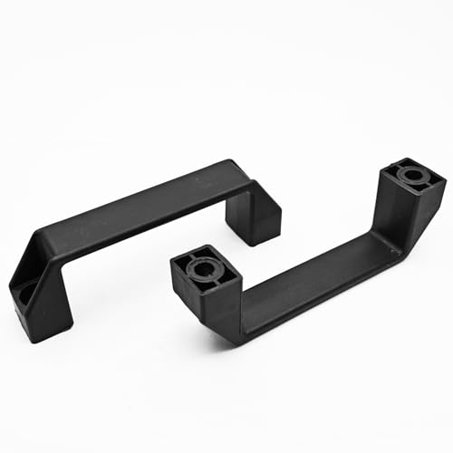 Image of 4 Pcs Square Black Plastic Pull Handles 120mm Hole Centers Square Handles, Suitable for Luggage Mechanical Equipment Cabinet Handles