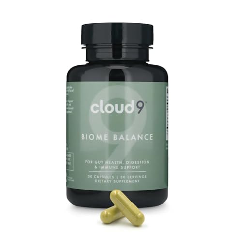 Cloud9 Biome Balance – 13-Strain Probiotic for Gut, Mood & Immune Support – 20 Billion CFU – Vegan, Dairy-Free, Shelf-Stable – Made in USA- 30 Capsules