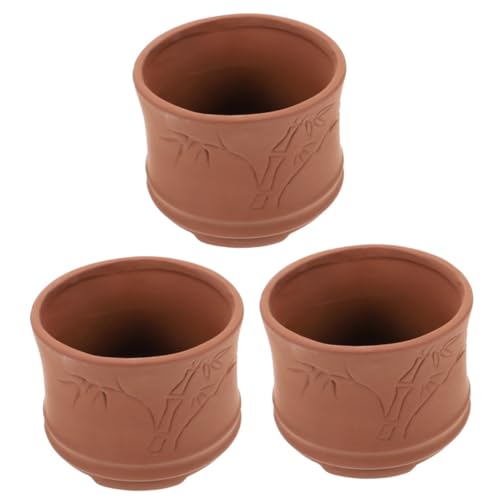 SUPVOX 3 Piezas Maceta gres Arena Morada Jardinera de Interior plantador de Cactus Maceta Decorativa Maceta suculenta Redonda Jardinera Interior Plant Pot Maceta de Barro Maceta de vivero