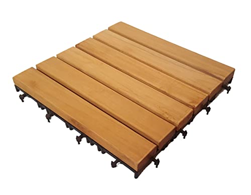 baldosa de tarima en madera teca con clic