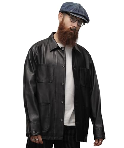 �ySchott�z�y�V���b�g�z LAMB LEATHER COVERALL JACKET �������U�[ �J�o�[�I�[�� �W���P�b�g �����Y S 010 �u���b�N 782-5950012