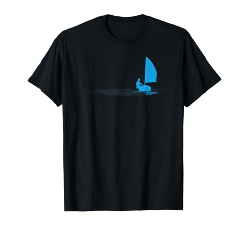 Opti Segelboot Segeln Dinghy Boot Segler Silhouette T-Shirt