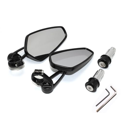 Espejos retrovisores 22mm para manillar de moto y patinete con cristal azul CNC universal
