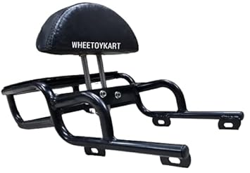 WHEETOYKART Heavy Carrier Back Rest with Adjustable Cushion Support for Bullet Enfield Meteor 350(Full Black)