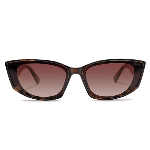 SOJOS Retro Cat Eye Polarized Sunglasses for Women Designer Inspired Sunnies UV400 Protection SJ2607