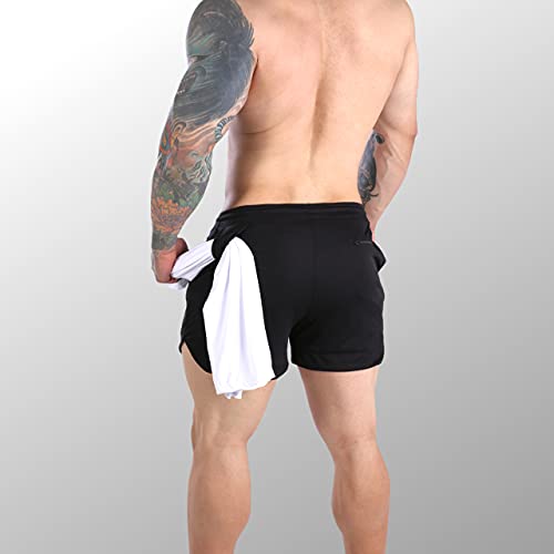 Shorts Fitness 2 Em 1 - Dry Fit E Térmico De Compressão - Esportivo Para Corrida E Treino - Preto Co
