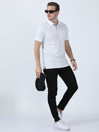 Image of Classic Polo Men's Cotton Half Sleeve White T-Shirt