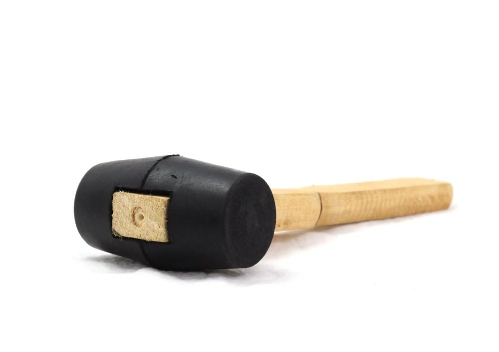 Tunir Professional Rubber Mallet Hammer Head with Wooden Handle, 1.75'' Inch 2