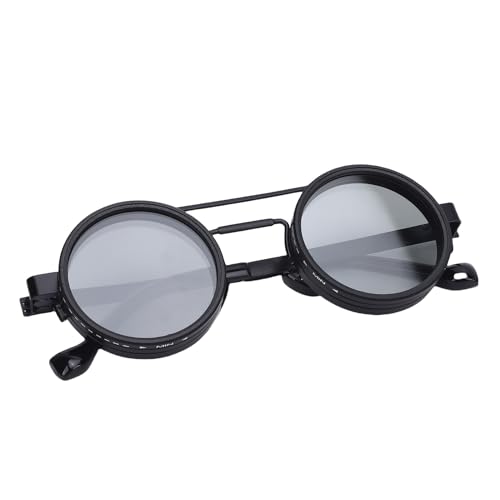 ciciglow Adjustable Tint Sunglasses, 1-9 Gears ND2-400 Filter Rounded Polarized Fishing Sunglasses for Outdoor Exploration