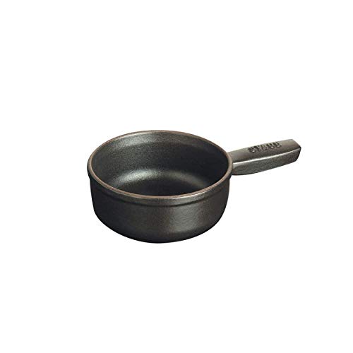 Fonduetopf aus Gusseisen, 35 cl, 12 cm, Schwarz