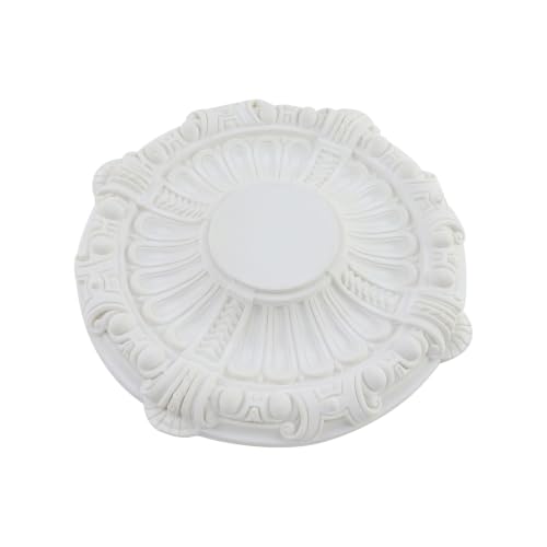 Image of Semetall Ceiling Medallion 12-5 /8 inch OD x 1-3 /8 inch P White | Decorative Ceiling Rose for Light Fixtures, Crown Molding, Home Decor