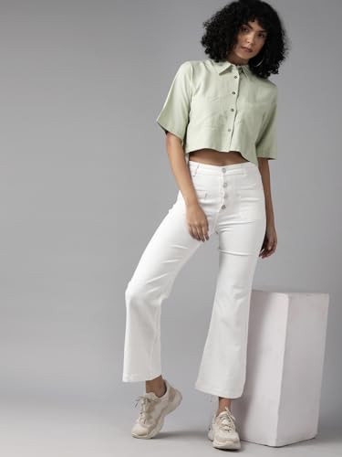 Image of GUTI Womens High Rise Crop Length Jeans()