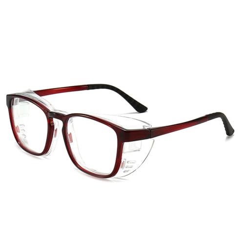 eye protection glasses, Anti-Pollen Allergy Glasses for Adults - Full-Surround Goggles with Extended Silicone Frame, Detachable Design, No Blind Spot Protection, Anti-Fog & Anti-Blue Light Features(Re