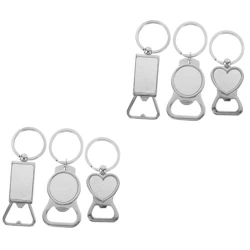 PRETYZOOM 2 Series Llaveros Abrebotellas Para Sublimación De Abrebotellas De Cerveza Llaveros Para Manualidades Y Personalizados 3 Piezas*2