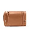 Leatherology Cognac Hanging Toiletry Kit Full Grain Leather Travel Organizer with Hanger and Multiple Storage Compartments