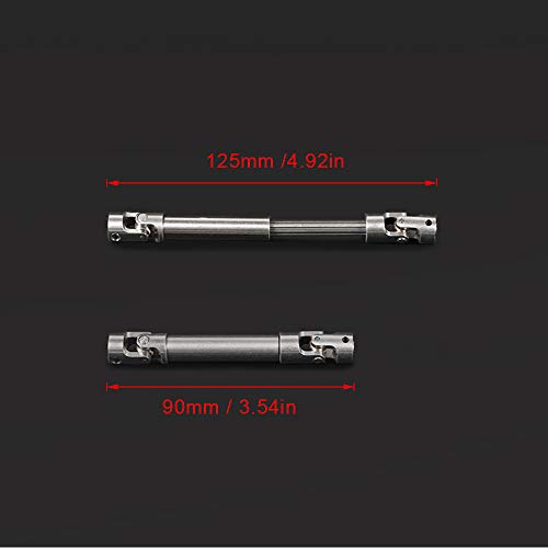 Fauge 2Pcs Steel Drive Shaft for 1/10 RC Crawler TRX4 TRX6 Axial SCX10 Wraith Capra D90 TF2 Redcat GEN8,A - Thumbnail 6