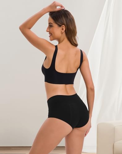 INNERSY Period Underwear for Women Leakproof High Waisted Menstrual Cotton Panties 3 Pack