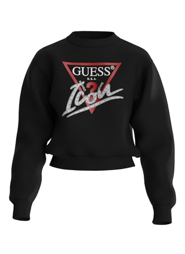 Image of GUESS Women's Logo Sweatshirt, Black W4YQ25 KB681 JBLK, Black/White, S